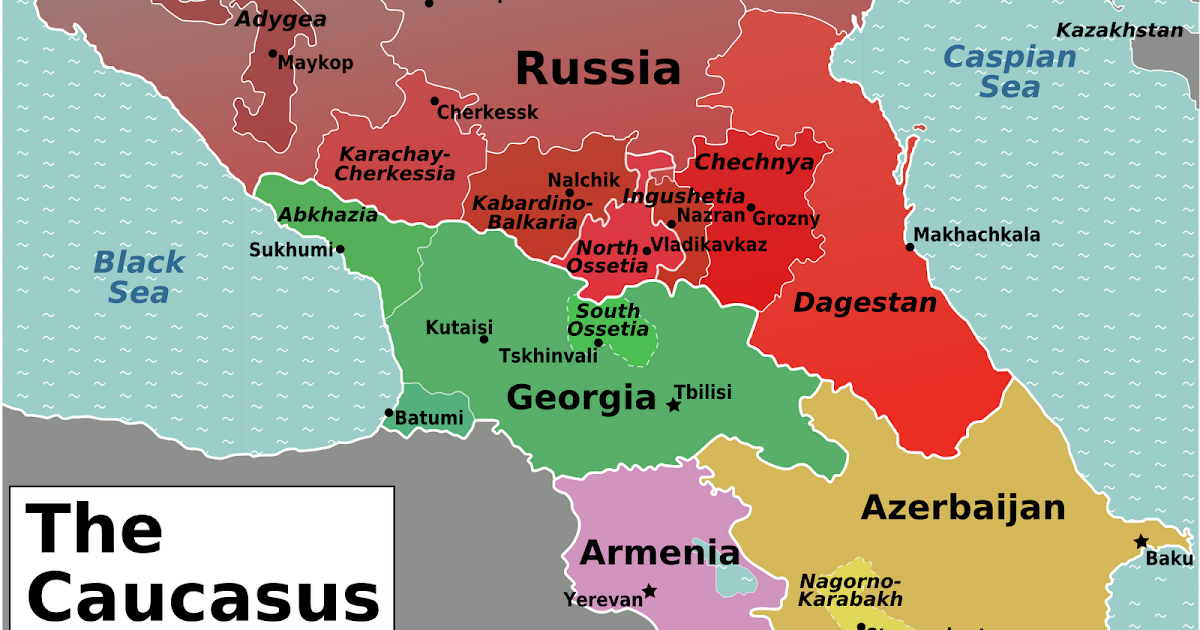 Карта грузии и чечни