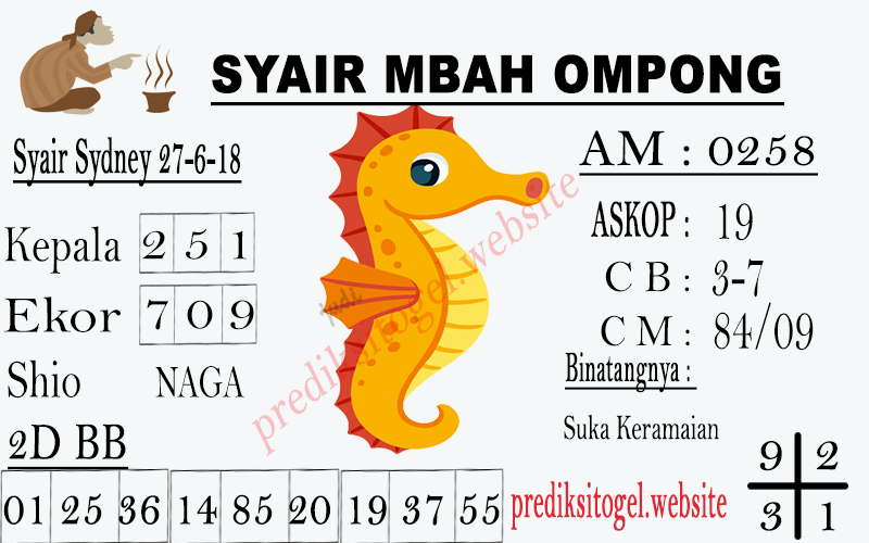 KODE SYAIR SYDNEY RABU 27 JUNI 2018 KODE SYAIR KALONG