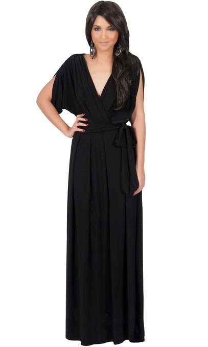 maxi dress with sleeves: black maxi dress with sleeves