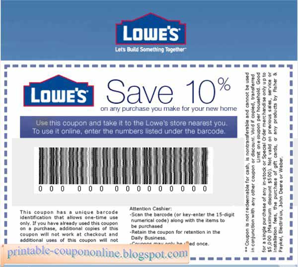 Lowe's home improvement coupons 2018