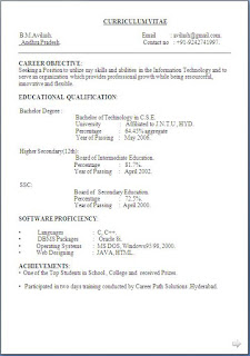 writing a resume for a job