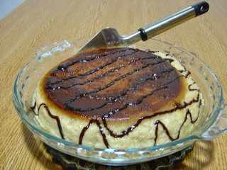 Flan de chocolate blanco al microondas