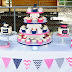 Pink and Navy Train Birthday for TWINS!