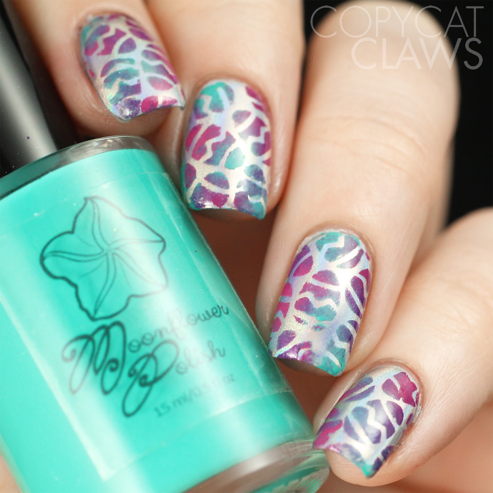 Copycat Claws: What's Up Nails Holographic Powder and Easter Nail Stencils