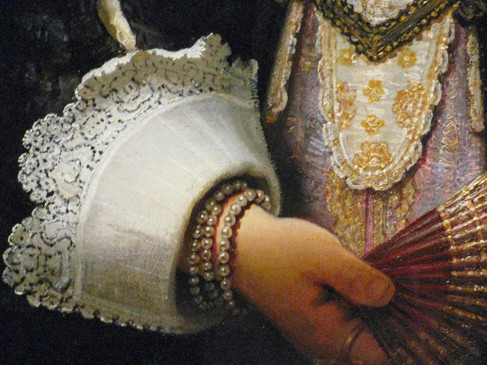 Portrait detail of Agatha Bas (1641) by Rembrandt