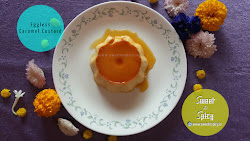 custard caramel eggless pressure cooker