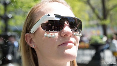 Google Glass Mashable Pearl Earrings