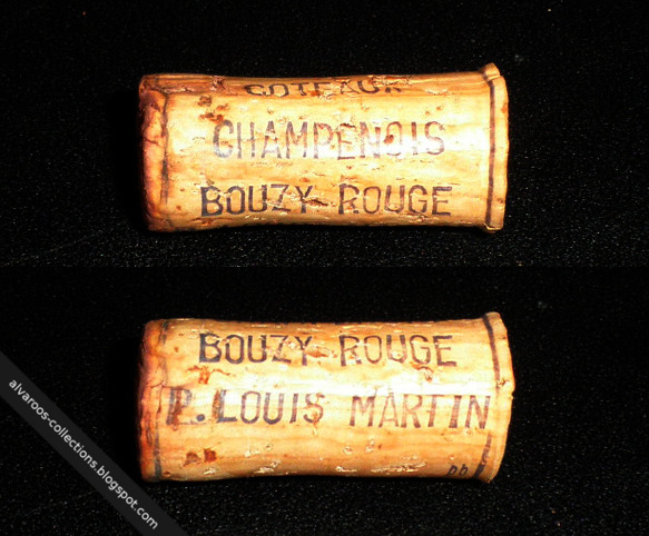 Destroyed wine cork: Coteaux Champenois Bouzy-Rouge (no year)