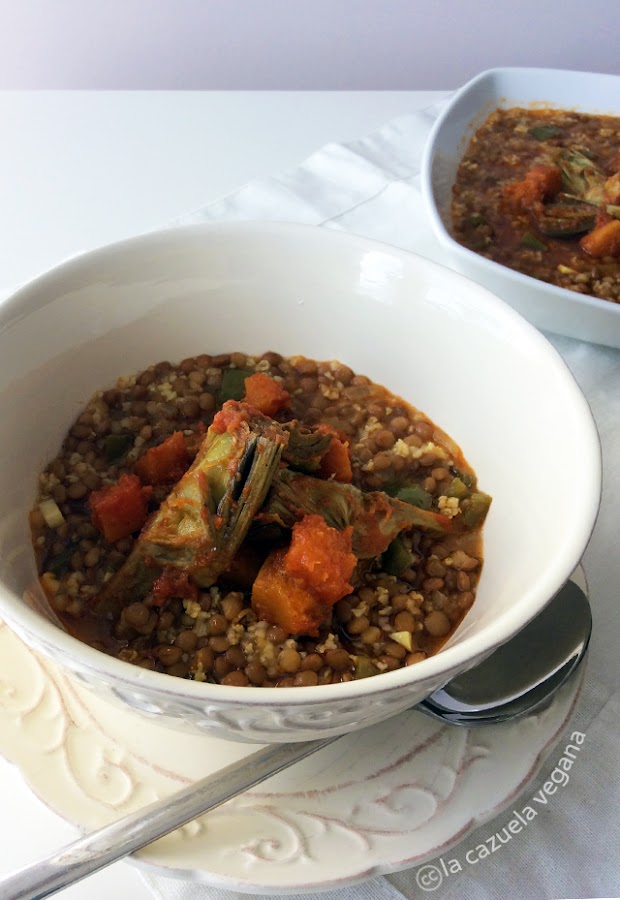 Lentejas con mijo al curry (Vegano)