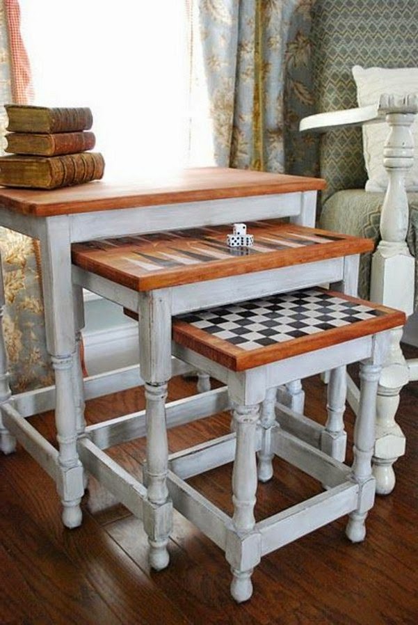 Interior design designer living room with nest tables