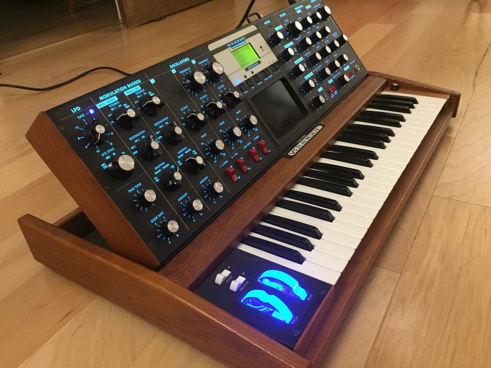 MATRIXSYNTH Moog Minimoog Voyager Electric Blue Synthesizer (V3) w/ VX