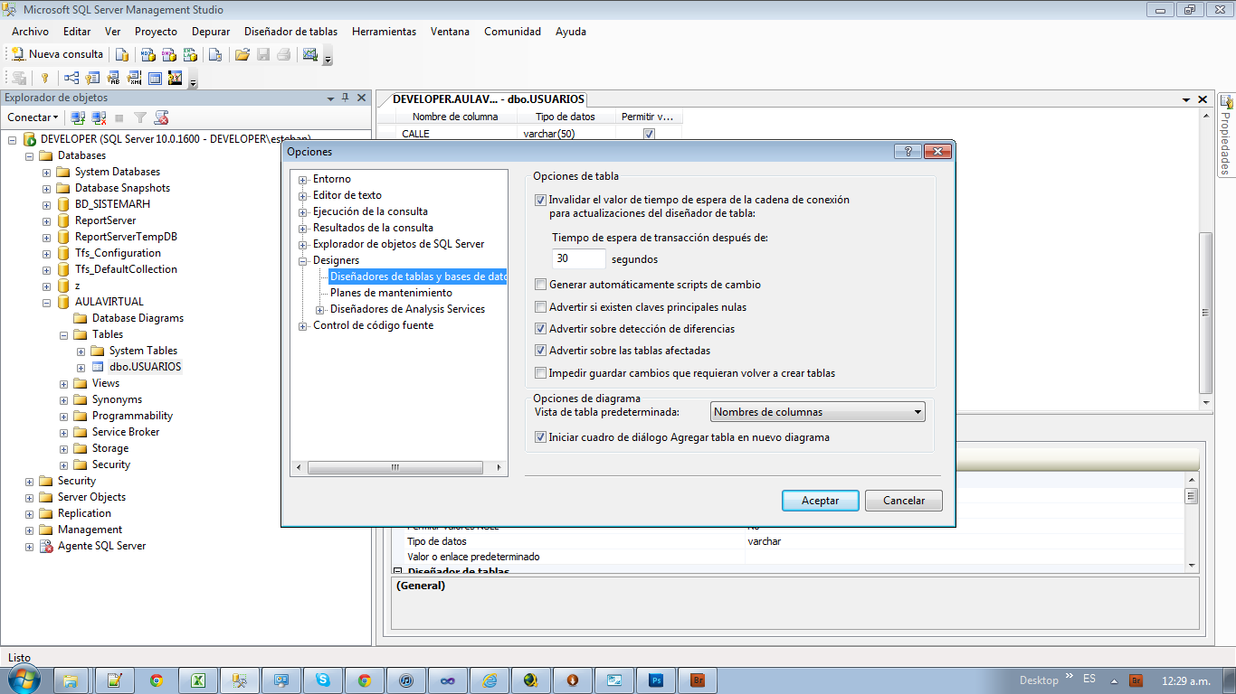 Solución SQL Server Management Studio. Solución al modificar una tabla ...