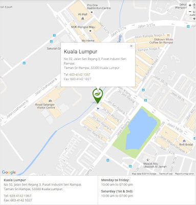 Alamat dan Peta Branch/Cawangan Shaklee di Seluruh Malaysia