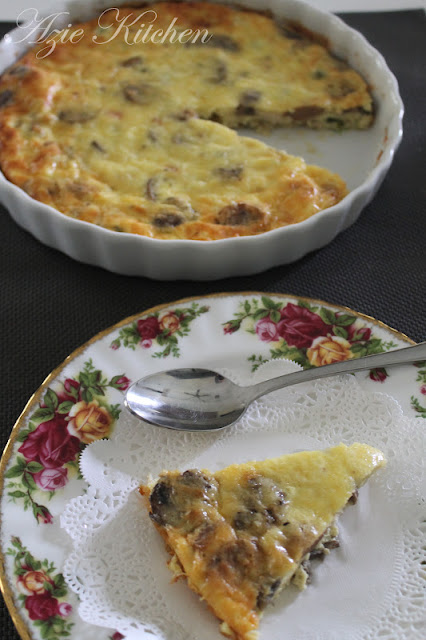 Sausage and Chicken Mushroom Crustless Quiche