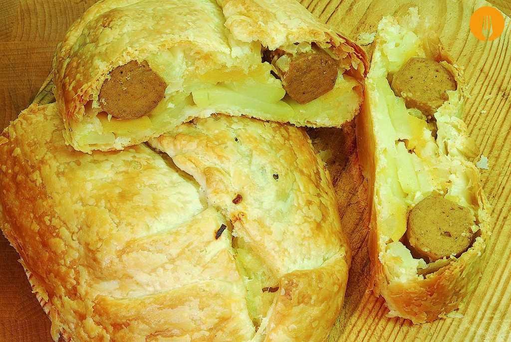 receta hojaldre salchichas manzana