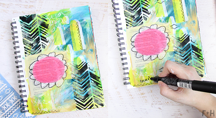 Bright Spring Art Journal Tutorial with DecoArt - Fox + Hazel