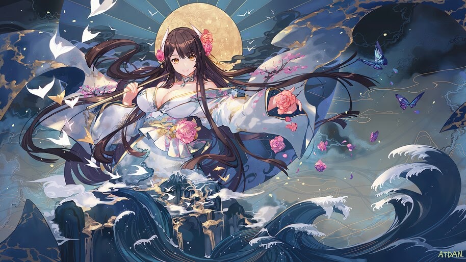 Anime, Girl, Kimono, Fantasy, 4K, #4.2376