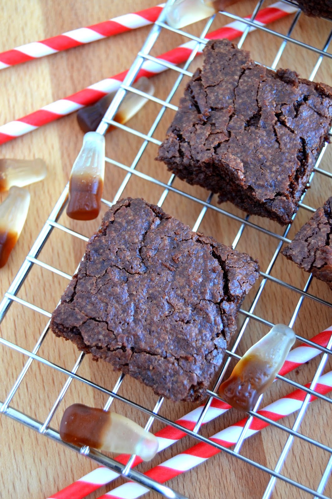 brownies flavoured with cola and added cola bottles
