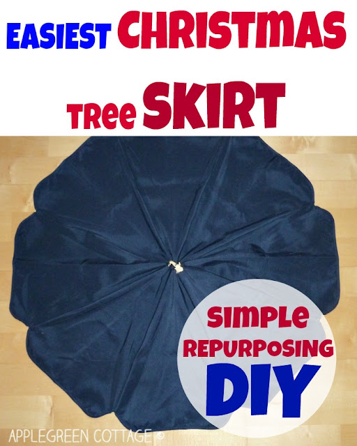 Easiest nosew Christmas tree skirt AppleGreen Cottage