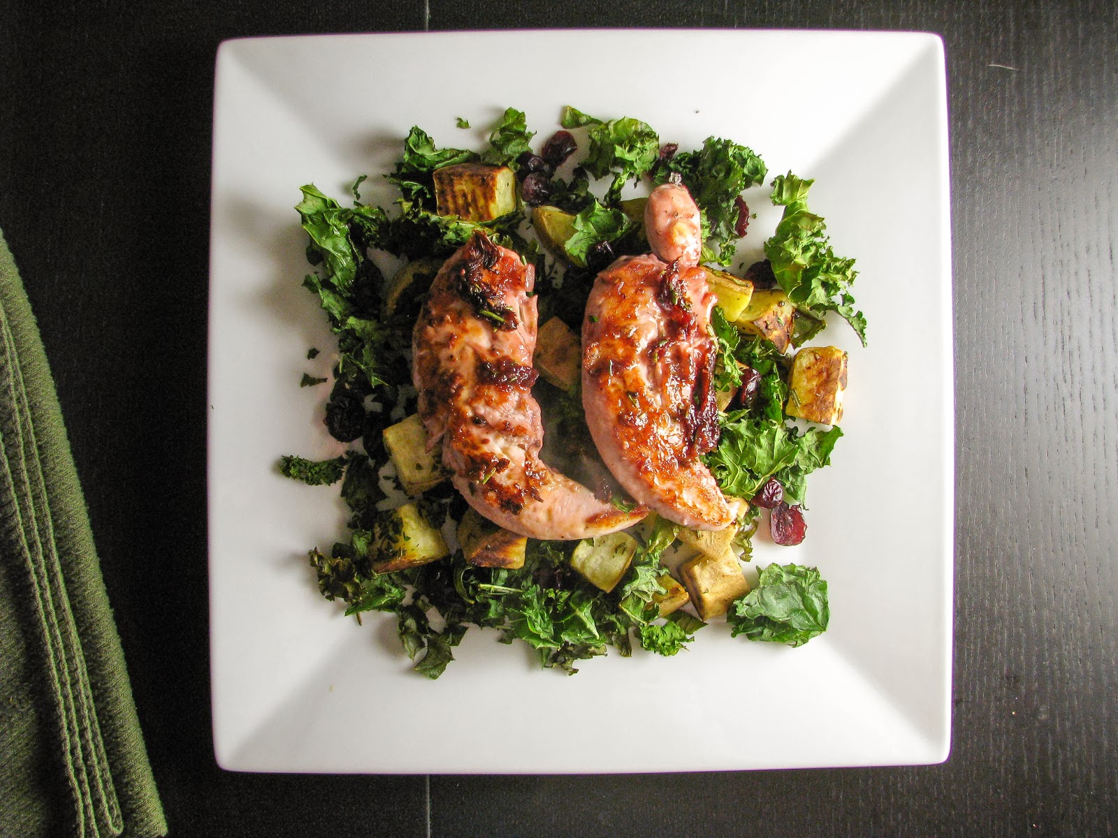 two foodies & a pup Rosemary Roasted Sweet Potato & Kale Salad w