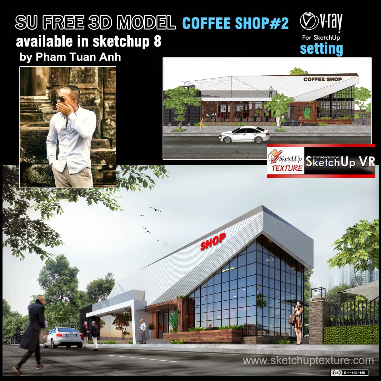SKETCHUP TEXTURE Free sketchup model coffe shop 2, vray setting