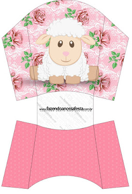 Ovejita en Shabby Chic de Rosas Rosadas: Cajas para Imprimir Gratis. Ovejita en Shabby Chic de Rosas Rosadas: Cajas para Imprimir Gratis.