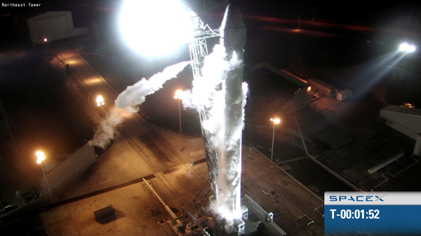 SpaceX Falcon 9 leaps into space