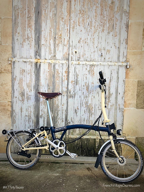French Village Diaries Brompton bicycles in France #KTTinyTourer 2019 cycling challenge
