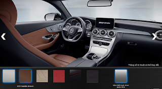 Màu nội thất Mercedes AMG C63 S Edition 1 2015 Nội thất Mercedes AMG C63 S Edition 1 2015 màu Nâu Saddle 224