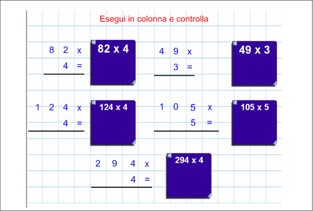 Moltiplicazioni In Colonna Con La Prova