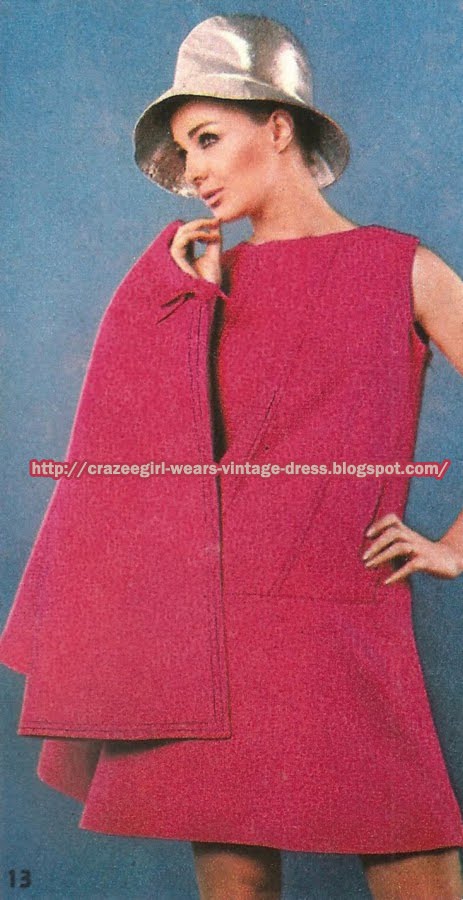 Pink cape and dress - Maria Carine pour Jacques Heim 1967 60s 1960