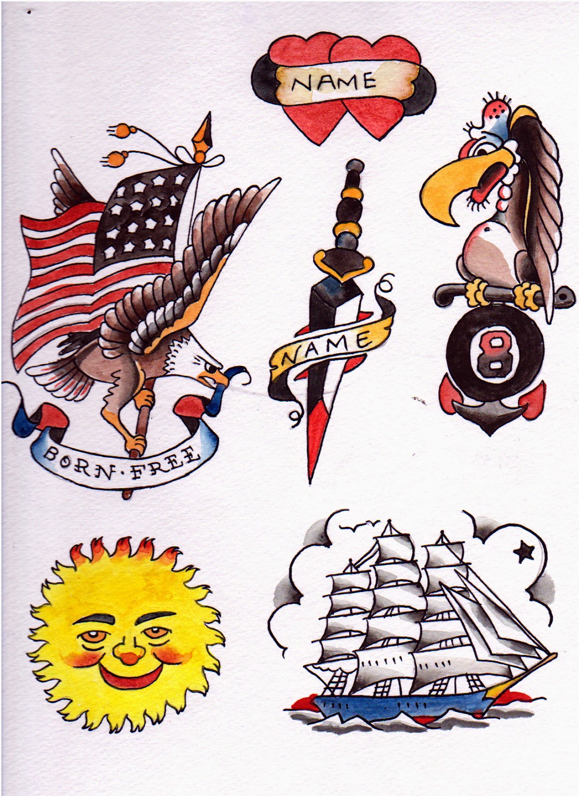 Jay's Illustration Sailor Jerry Flash Paintings.