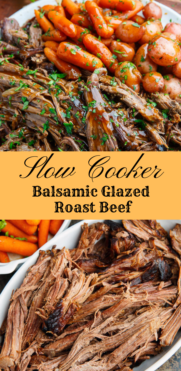Slow Cooker Balsamic Glazed Roast Beef Hi Love Cooking