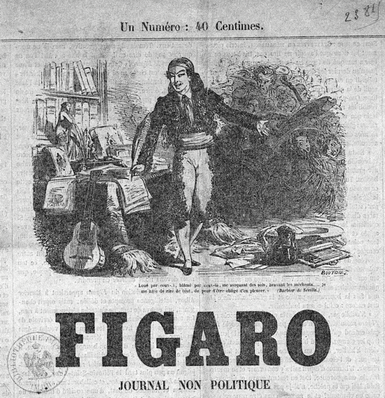Le Figaro, header of the new weekly edition 1854