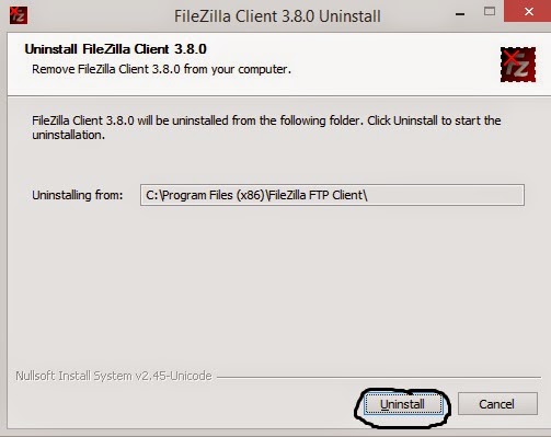 cara uninstall