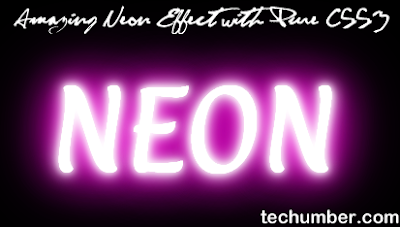 Amazing Neon Text Effect With Pure CSS3(techumber.com)