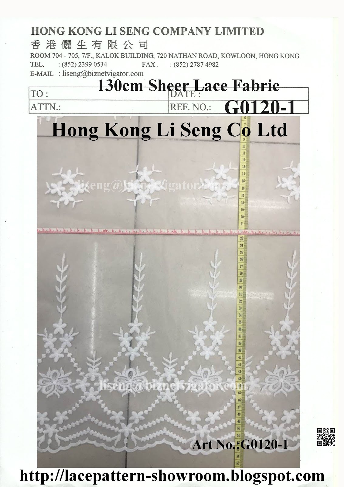 Hong Kong Li Seng Co Ltd New Lace Trims Pattern and Lace