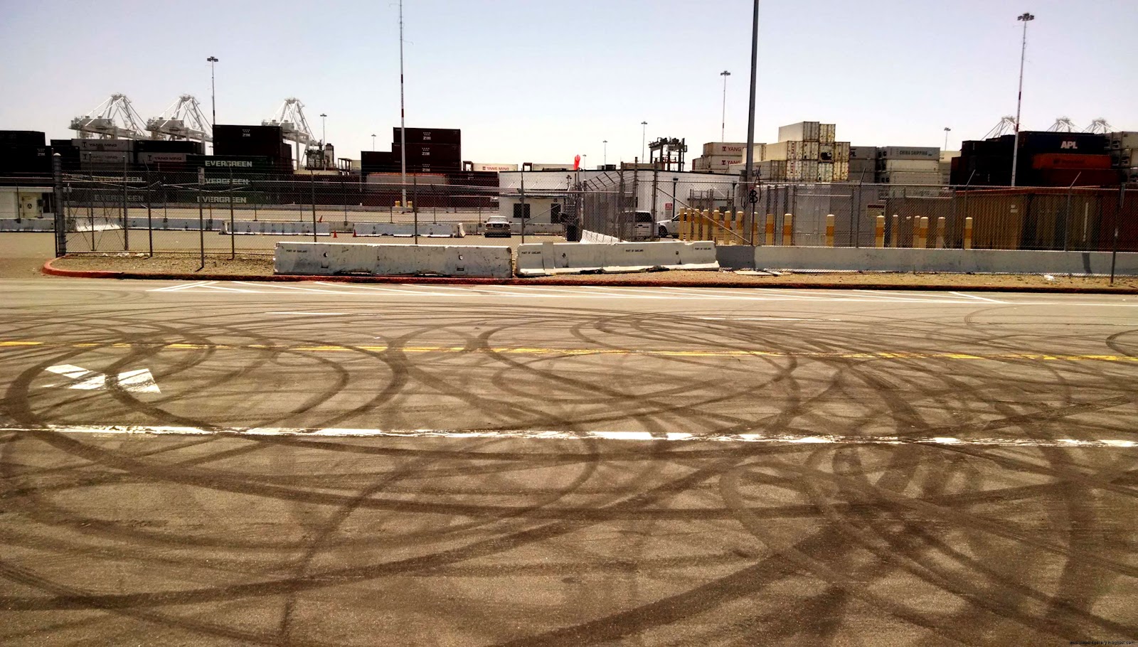 Roadway Tire Skid Marks