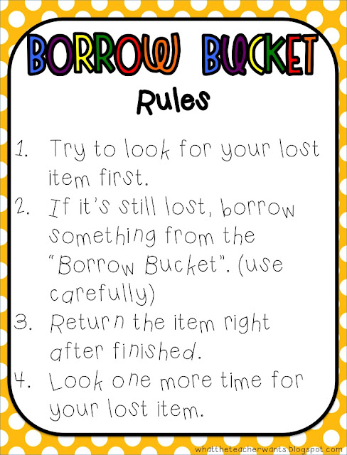 What the Teacher Wants!: Borrow Bucket