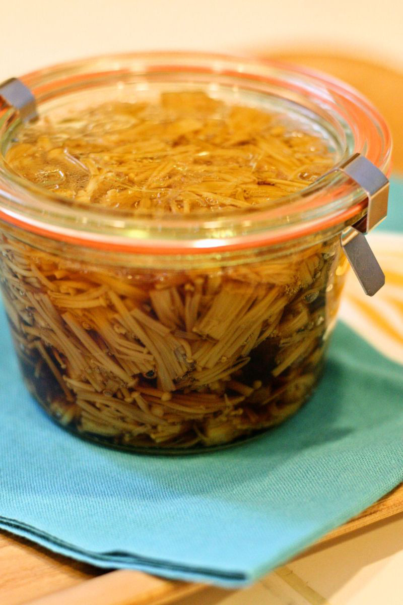 Perfectly imperfect Marinated Enoki Mushrooms, Nametake