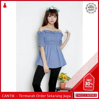 FNC213L23 Lavita Blouse Katun Denim Wanita BMGShop To Serba 50 Ribuan