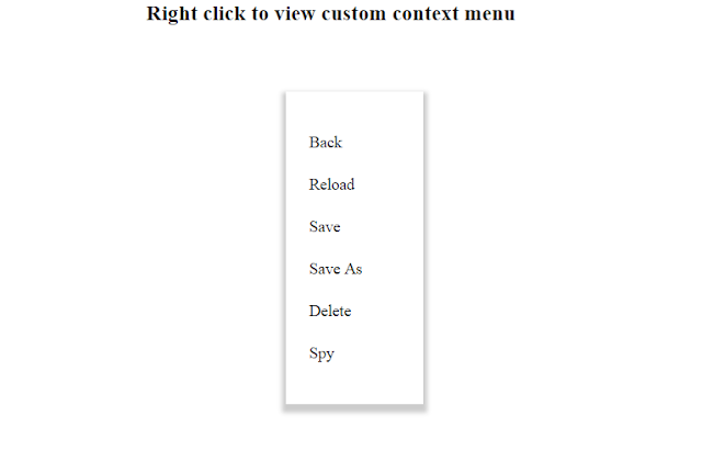 How to custom a create context menu in html, css and javascript