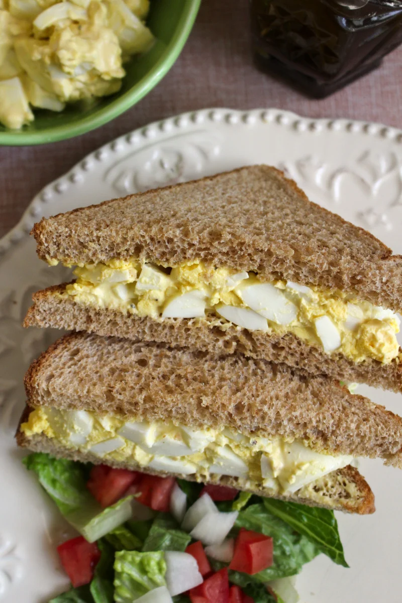 This simple, basic, 3-ingredient egg salad recipe is super easy to make and perfect for brunch! #eggsalad #brunch