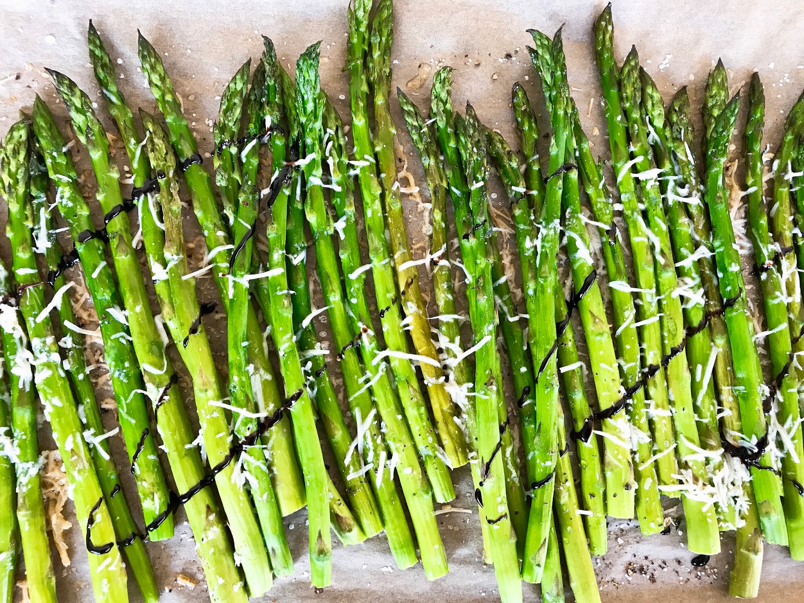 Roasted Asparagus with Parmesan and Balsamic Glaze