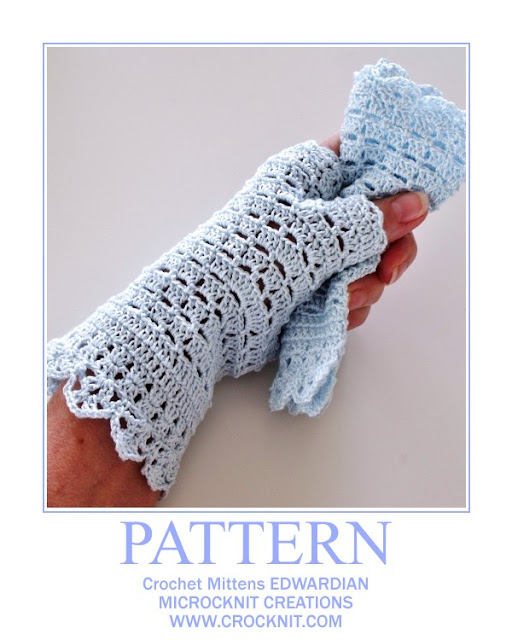 crochet patterns, how to crochet, mittens, lace, fingerless, edwardian,