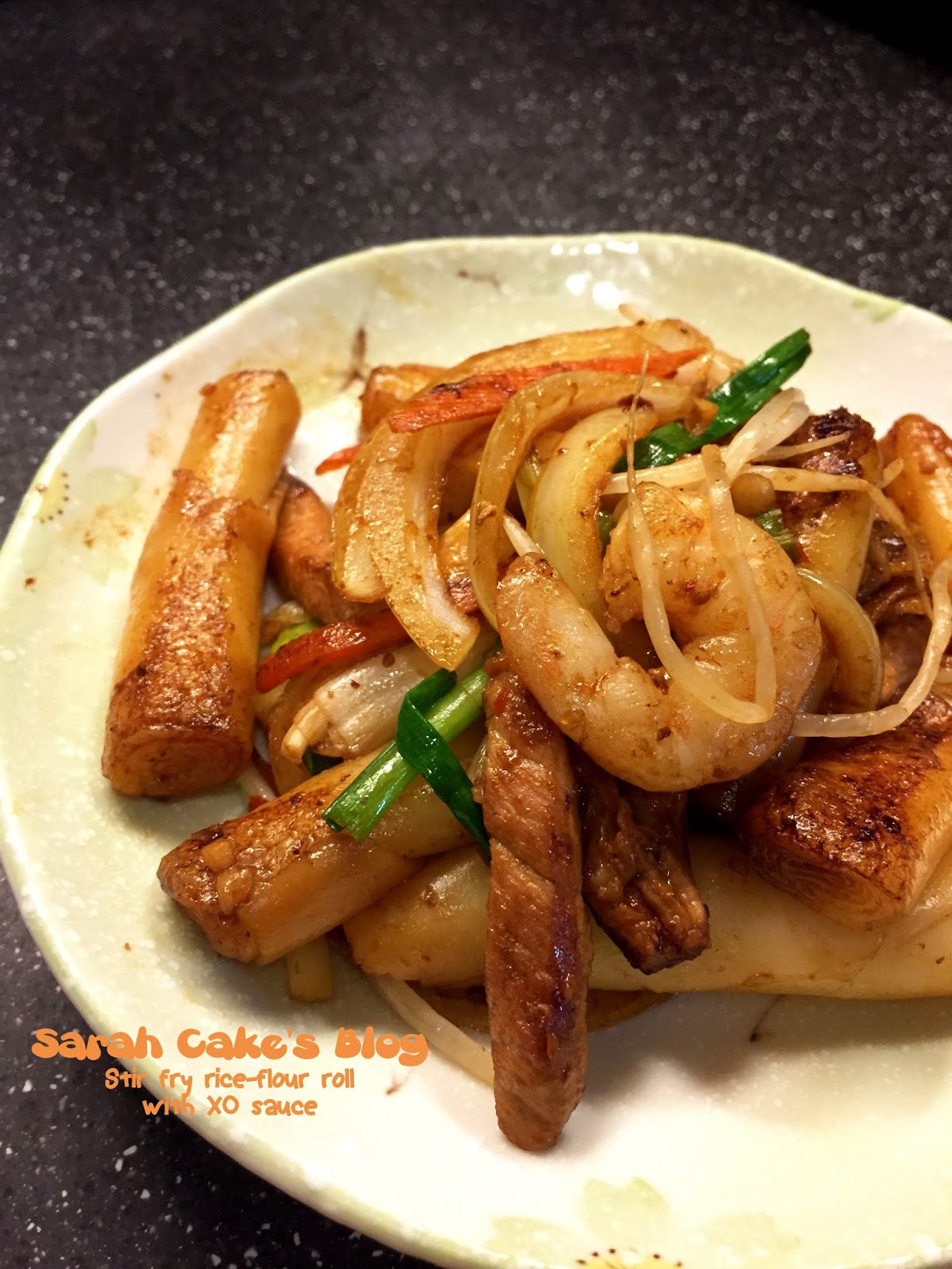Sarah Cake's Blog [茶樓頂點] XO醬炒腸粉Stir fry riceflour roll with XO sauce