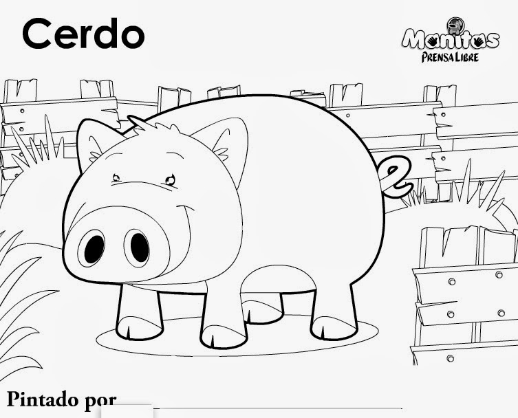 Imágenes de animales y frutas para colorear