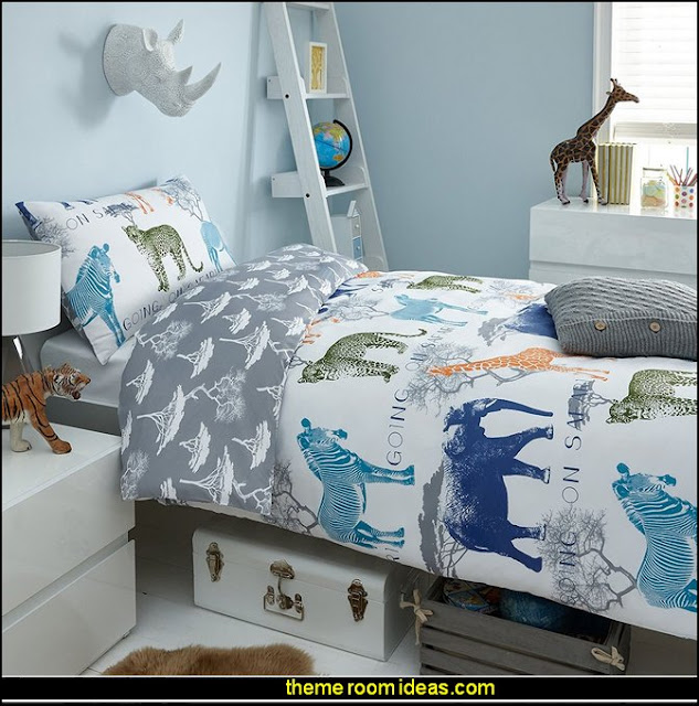 jungle theme bedrooms - safari jungle themed wild animals - jungle animals wild safari bedroom ideas - tropical jungle theme - jeep beds - wild animal murals - tropical lagoon murals - jungle waterfall murals - Lion king Disney Jungle vines wall decals 