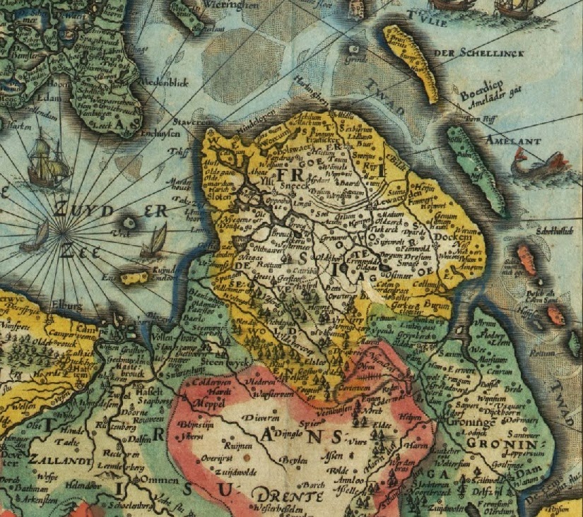 Historische kaarten Friesland 1600 - Historische Vereniging Noordoost-Friesland