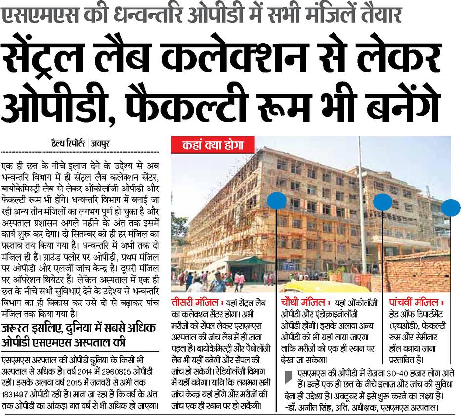 SMS Dhanvantri OPD is almost ready SMS Hospital and Medical College